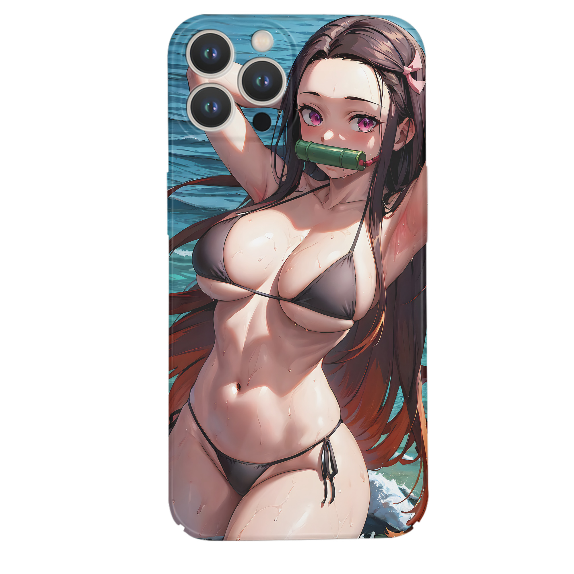 （画像用） 鬼滅の刃（きめつのやいば）竈門 禰󠄀豆子／かまど ねずこ Kamado Nezuko 【iPhone 14シリーズ対応】ハードケース